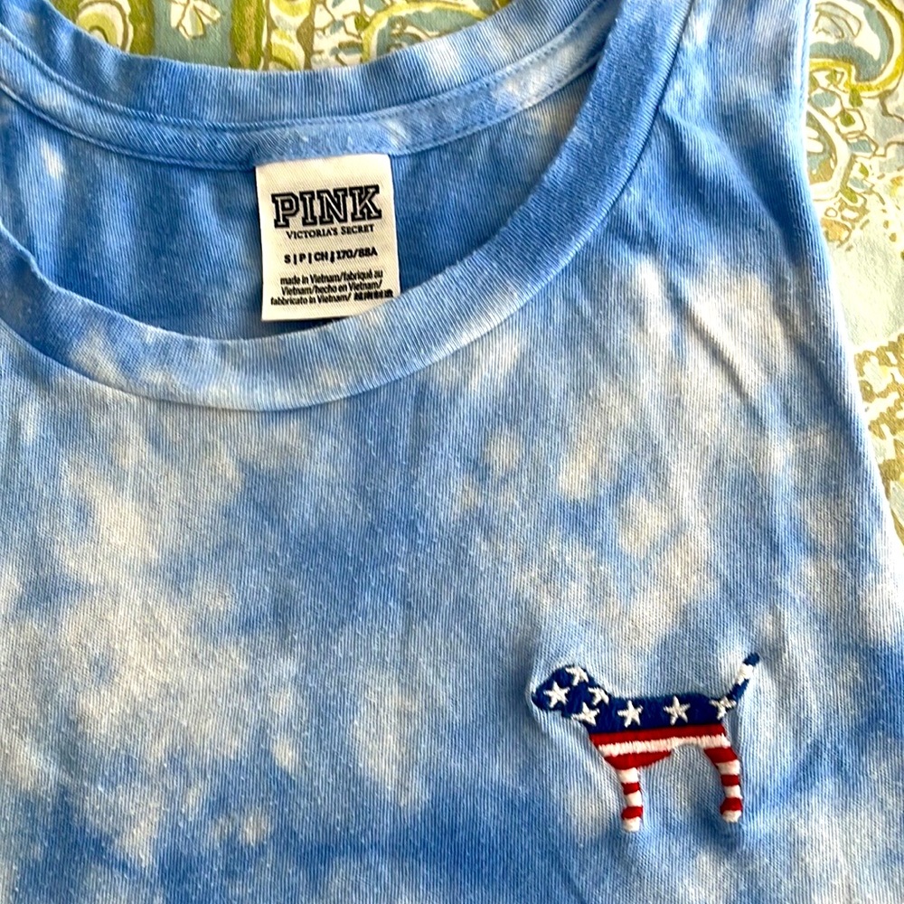 EUC PINK Victoria’s Secret Blue Tie Dye Tank Top